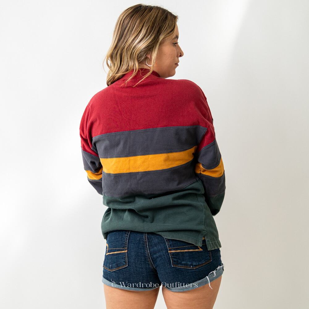 Vintage 90s Rugby Striped Sweatshirt - Picture 5 of 9